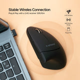 Arizone Vertical Wireless Mouse, Ergonomic 6-Button Mouse with Adjustable DPI, Type-C Rechargeable Silent Mouse for Laptop & PC