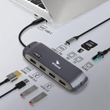 Arizone® USB HUB BS8H (8 IN 1) 1*USB-C PD/1*HDMI/1*RJ45/1*USB 3.0/2*USB 2.0/1*SD/TF