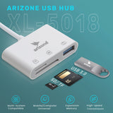 Arizone® USB HUB XL-5018 (3 PORT COMBO) 1*USB 3.0/1*SD/1*TF