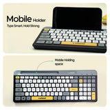 Arizone BK-037 Wireless Keyboard with Bluetooth & 2.4GHz Dual Channel, 100 Keys, Arabic/English Layout, Slim Design with Mobile Phone Holder
