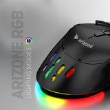 Arizone Dual Mode Wireless Mouse with Bluetooth & 2.4GHz, DPI Adjustment, Mute Click, Light Mode Switch, and Forward/Backward Buttons