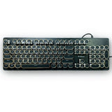 ARIZONE MK 20 Typewriter Style Retro Mechanical Gaming Keyboard Wired with True RGB Backlit, English and Arabic Keyboard