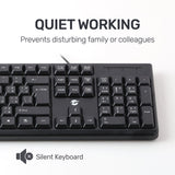 UP USB Wired Keyboard with Full Range of 104 Keys,USB Plug and Play,Arabic&English Layout Black For PC/Laptop