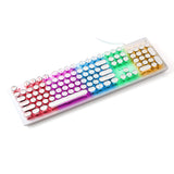 ARIZONE MK 20 Typewriter Style Retro Mechanical Gaming Keyboard Wired with True RGB Backlit, English and Arabic Keyboard, 104-Key Round Keycap