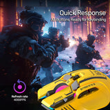 Arizone Tri-Mode Gaming Mouse with RGB Light, Fire Button, CPI Cycle, Bluetooth & 2.4GHz Wireless, USB Type-C Rechargeable Mouse with Forward/Backward Buttons